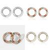 High-quality Plated Alloy Geometric Crystal Round Earrings For Women