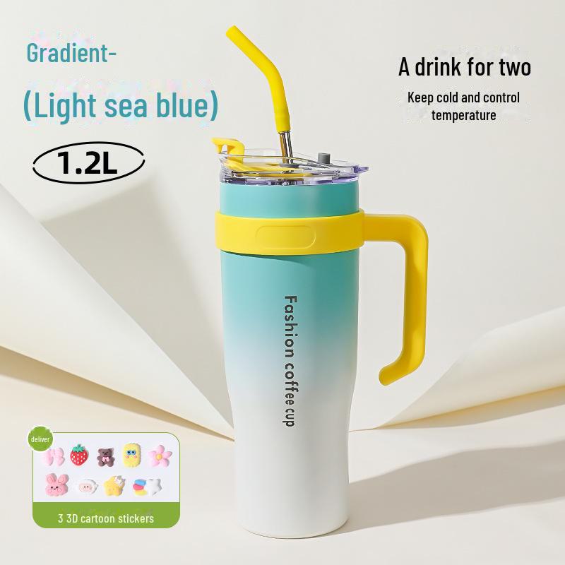 

Термос Douyin Giant объемом 40 унций - 304 нержавеющая сталь Ice & Car Cup с трубочкой для мужчин 900ml-1.25L