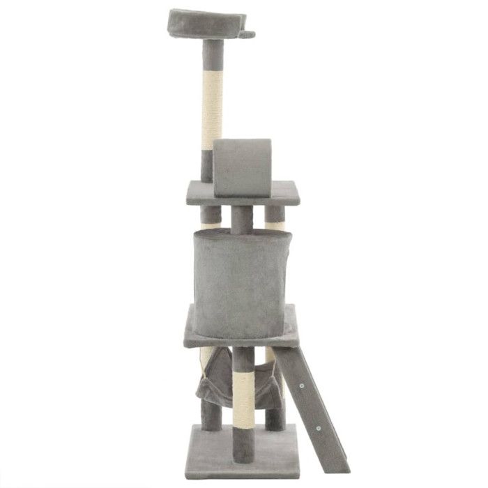 VidaXL Arbre à chat avec griffoirs en sisal 140 cm Gris