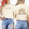Big Fan of HuUnisex Rights Graphic TShirt Retro Rainbow Print On Front Back Crew Neck Short Sleeve Tee for Unisex Unisex Tops