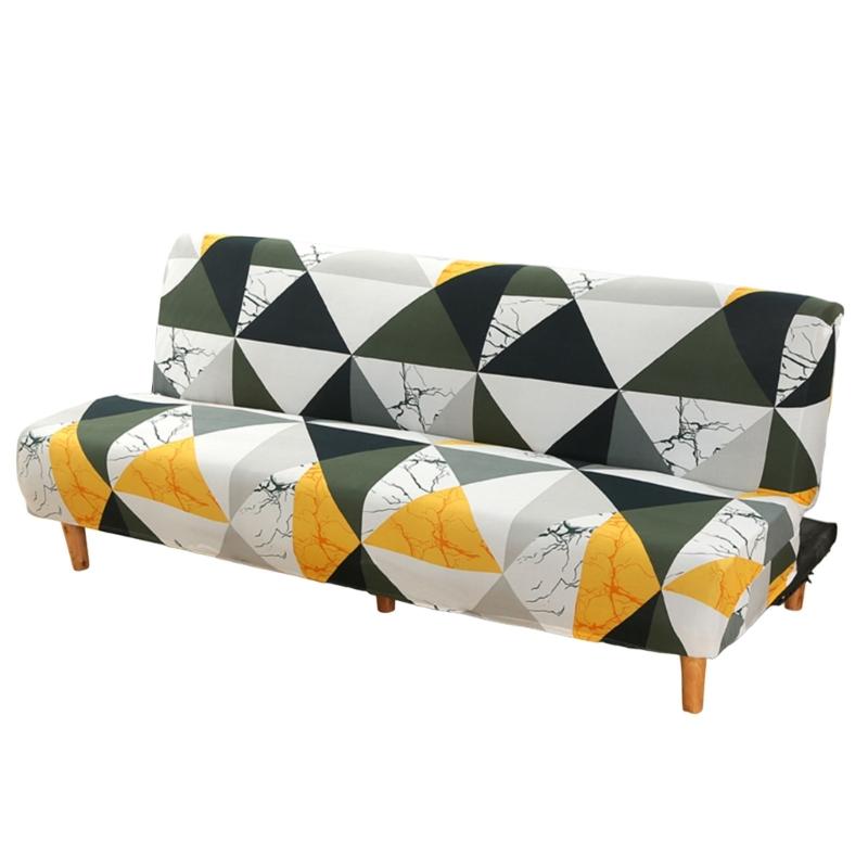 Foldable Sofa Bed Slipcover Armless Futon Stretch Couch Cover for Small Space