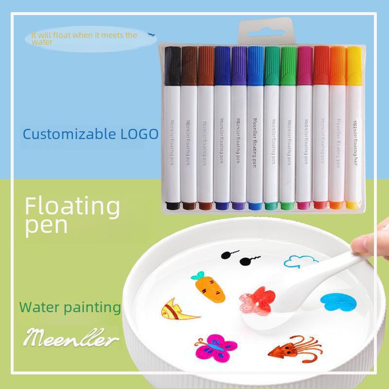 Kids' Internet Star Magic Color Water Doodle Pen Set, Erasable Fun 12 Colors for Whiteboard Drawing