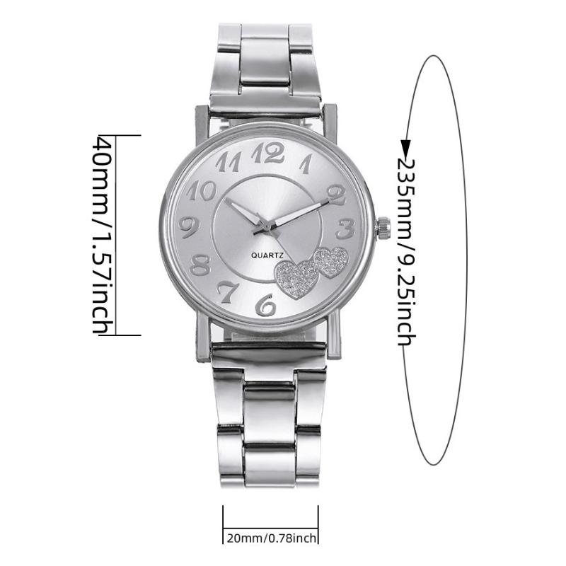 2023 Luxury Casual Fashion Stainless Steel Watches Love Heart Rhinestone Ladies Watch Black Quartz Women Gift Clocks Reloj