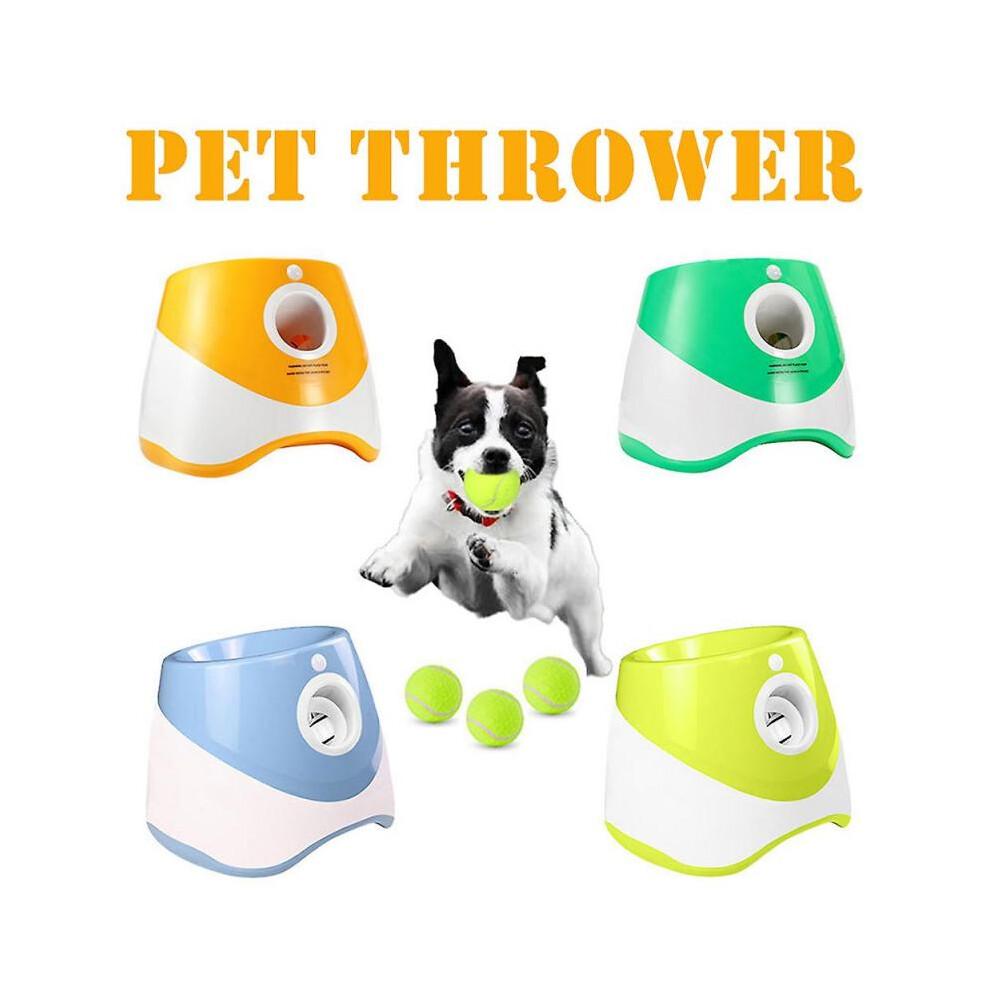 (6 Balls, Green) Dog Automatic Ball Launcher with 3/6/9 Balls Pet Interactive Ball Thrower Device for Dogs Puppy Pet