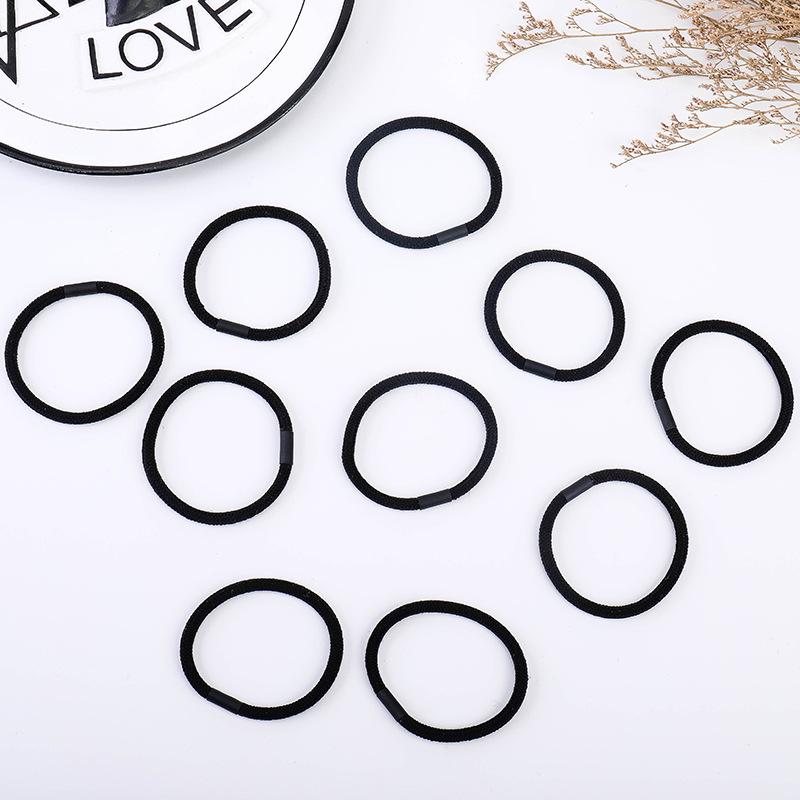 Women's Black Elastic Hair Tie - Korean Style Leather Headband