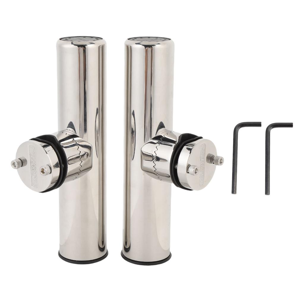 2 Stück Turnierstil Bootsrutenhalter Edelstahl Klemme zur Schienenmontage Angelrutenhalter Montiert an