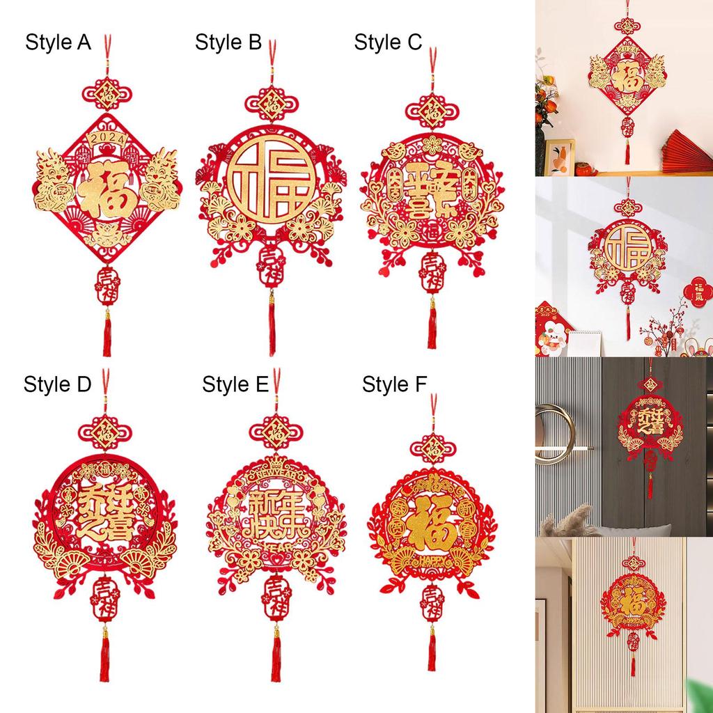 Chinese New Year Decoration Hanging Ornament Gift Red 2025 Dragon Year Oriental Chinese Knot Tassel Decoration for Wall Decor