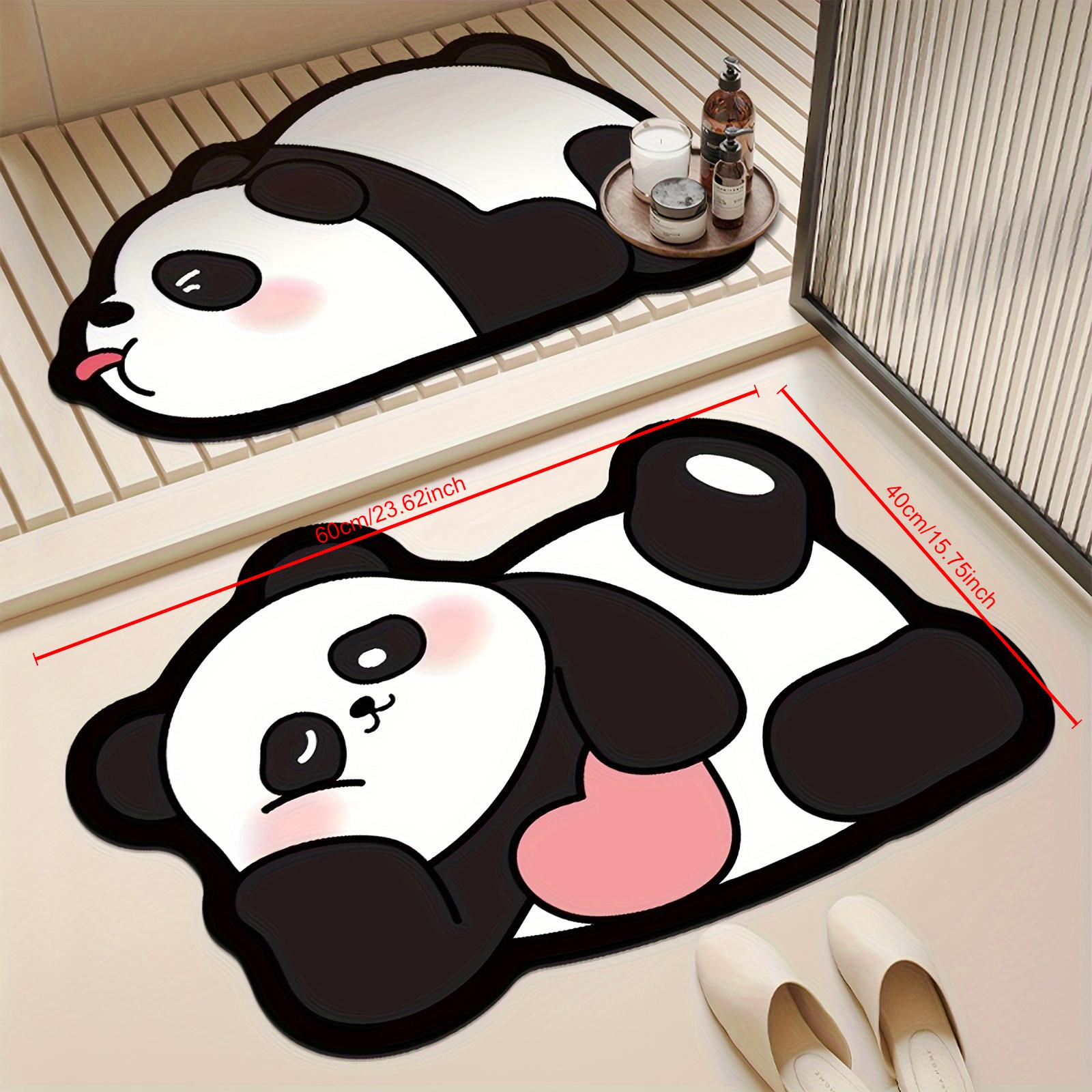 

Сверхвпитывающий, нескользящий коврик для ванной с милым рисунком панды - Мягкий, быстросохнущий коврик из диатомита для душа, ванны и использования на открытом воздухе 40*60cm/15.75*23.62in
