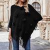 Women's Fashion Temperament Casual Hair Ball Fringe Cape Sweater Bucket Coat