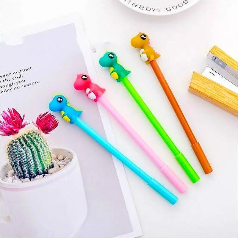 2026 New Dinosaur Pens Korean Stationery Cute Kawaii Cartoon Dinosaur Gel Pen School Office Supplies Creative Gifts Color Random