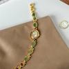 Damen Gold Uhr Vintage Braunes Jade Armband Kleines Zifferblatt Quarz Tägliches Tragen Party Uhr Luxus Wasserdichte Damenuhren Geschenke