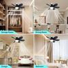 Intelligent Ceiling Fan with Light, Remote Control, Adjustable LED, 6 Blades, Ceiling Fan Installation, Hard Wired, 85V-265V Voltage, Lighting