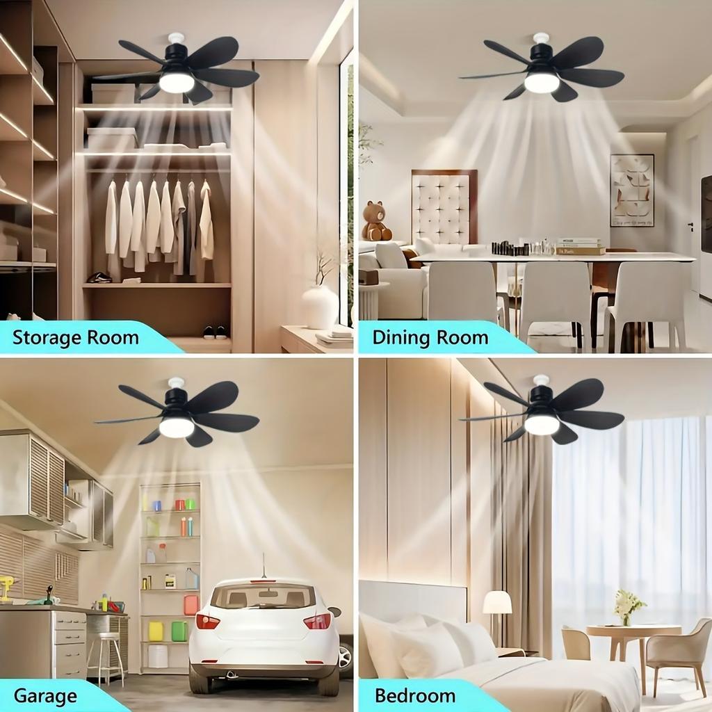 Intelligent Ceiling Fan with Light, Remote Control, Adjustable LED, 6 Blades, Ceiling Fan Installation, Hard Wired, 85V-265V Voltage, Lighting