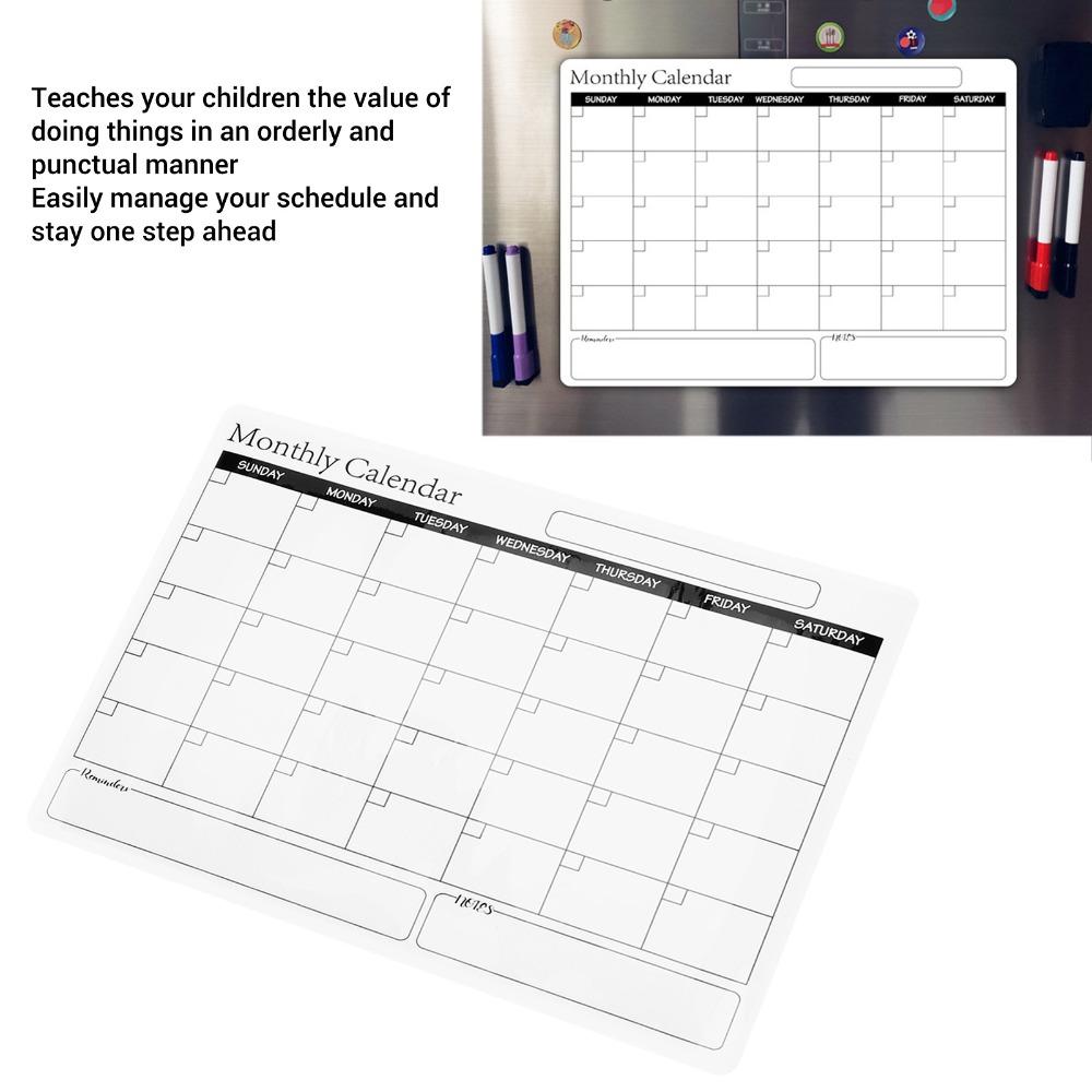 Monthly Planner Calendar Peel and Stick Fridge Calendar Whiteboard Calendar  Refrigerator Surface