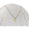 INS Style 18K Gold-Tone Titanium Necklace: French Retro Oval Resin Small Flower Pendant - Fade-Resistant Stainless Steel Design for Women.