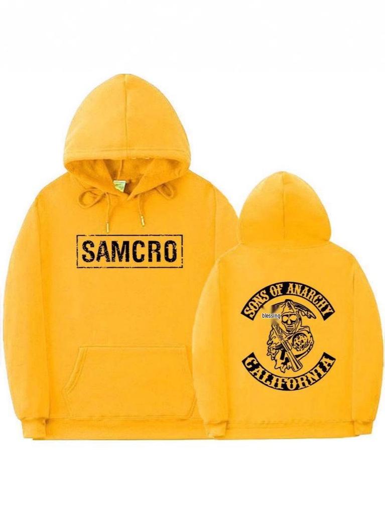 2025 Spring SAMCRO Couple Printed Fleece-Lined Hoodie Sweatshirt