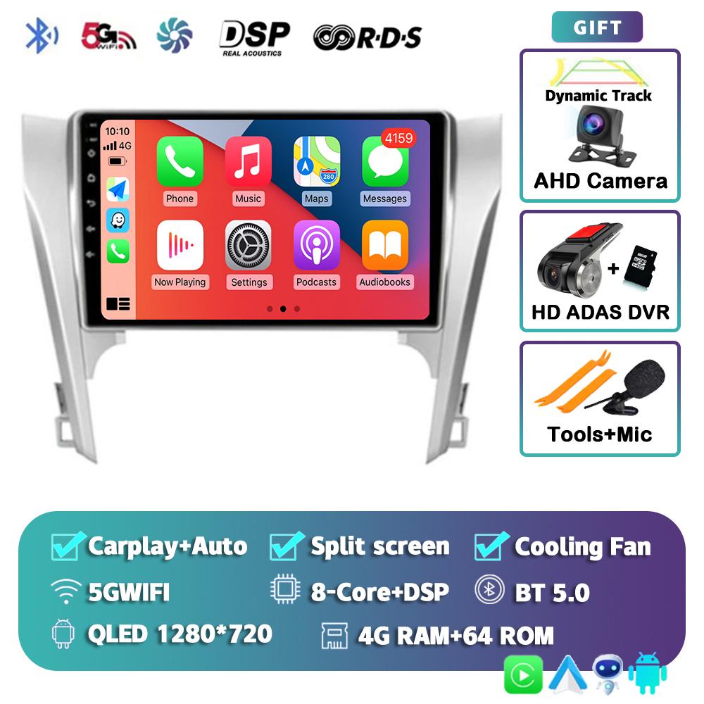 Android 14 Carplay Auto For Toyota Camry 7 XV 50 55 2011-2014 Car Radio Multimedia Video Player Navigation Stereo GPS No 2din 4G