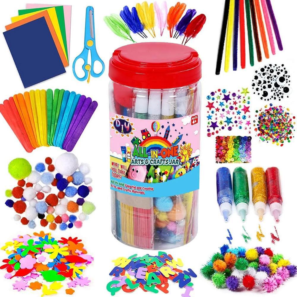 

Красочный набор материалов для детского сада для поделок своими руками - Включает мотки пряжи, палочки для пряжи, палочки для скручивания, набор для поделок для детей