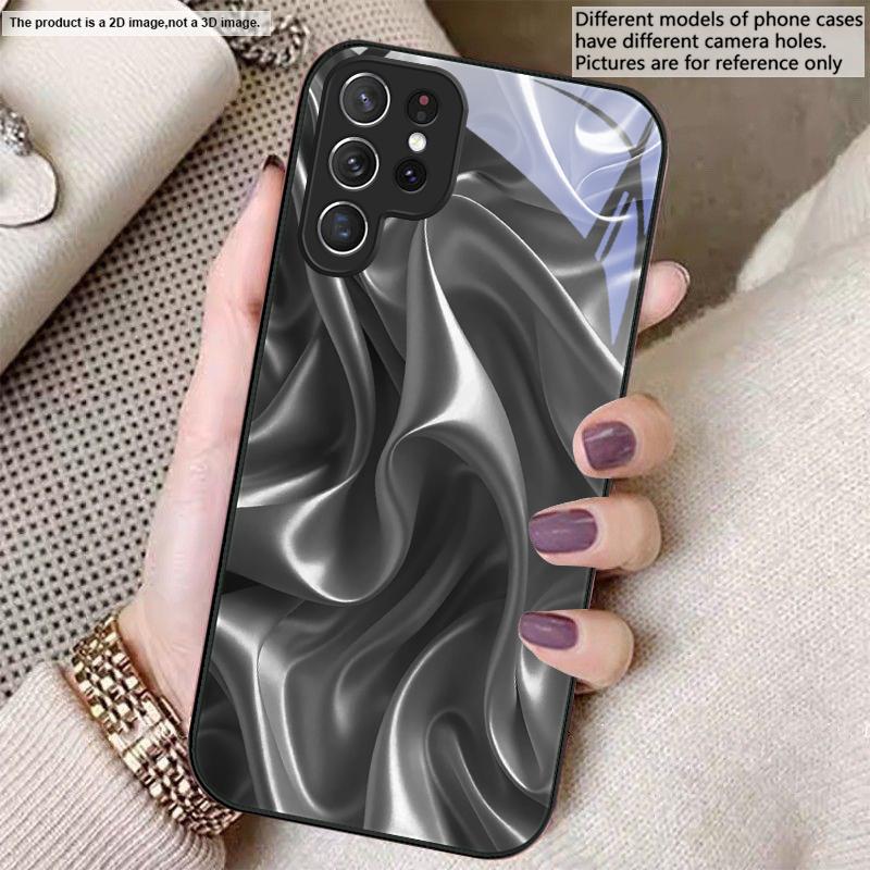 The golden silk of waves For Samsung S26 S22 S8 S9 S10 S20 Ultra S21 Pro S22 Plus S23 FE S24Ultra S25 Edge S24+ Glass Phone Case