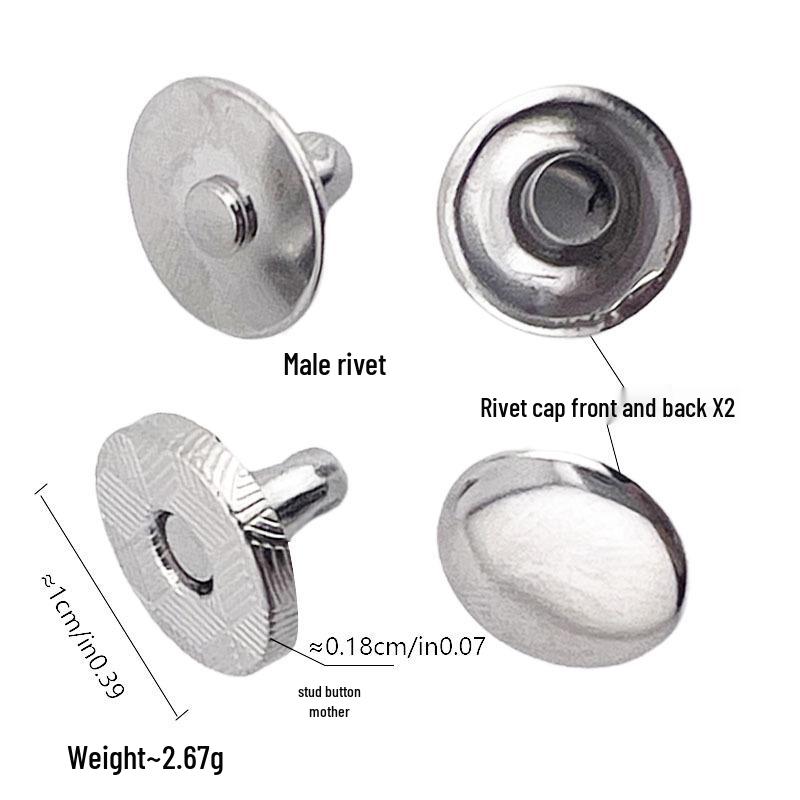 Plum Blossom Magnetic Snap Buttons: Hand-Sewn Invisible Male-Female Magnets (100 pcs)