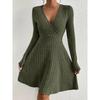 Sexy V-neck Long Sleeve Slim Fit Dress Sexy V-neck Long Sleeve Silm Dress