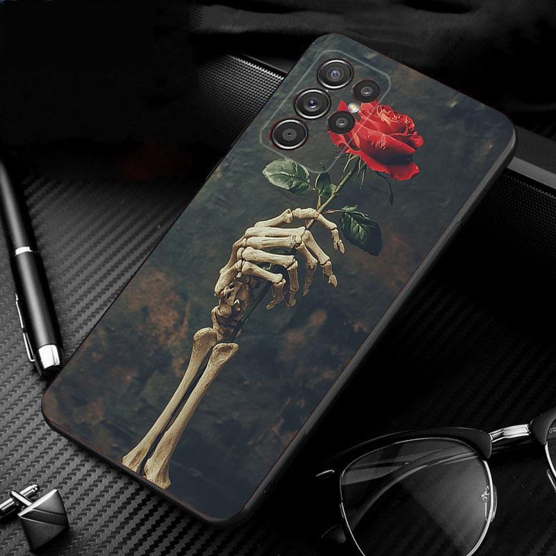 Phone Case For Samsung Galaxy S25 S24 S23 S22 S21 Ultra S24 S23 S22 S21 S25 Plus S24 S25 FE Skeleton Art