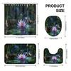 4pcs Zen for Lotus Pond Night Scene Printed Shower Curtain Set, Bathroom Decor Kit Includes Shower Curtain, Non-Slip Mat, Toil