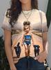 T-shirts Imprimé 3D Abeille Papillon d'Été Femmes Décontracté Col Rond Manches Courtes Streetwear Harajuku Y2k T-shirts Haut Vêtements Féminins