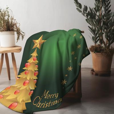 Cozy Christmas Throw Blanket Soft Flannel Warm Holiday Decor Festive Gift Farmhouse Style Merry Christmas Gift Perfect for Couch