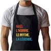 Kitchen Apron - Nahël Myth Legend Vintage - Black - Durable Cotton - Breton Print