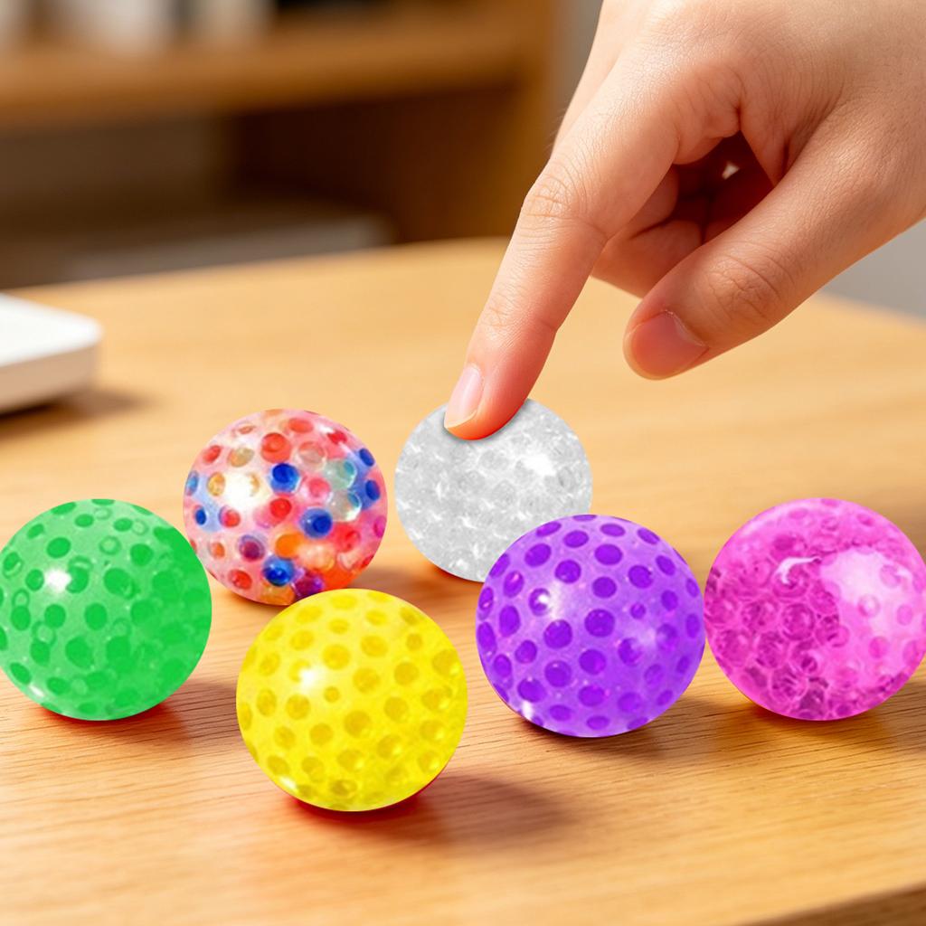 3.5cm Colorful Bead Filled Stress Relief Sensory Ball, Soft Calming Toy For Kids & Adults