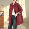 Women's Mid-Length Trench Coat - 2025 Autumn/Winter Korean Style, Casual & Versatile Literary Design