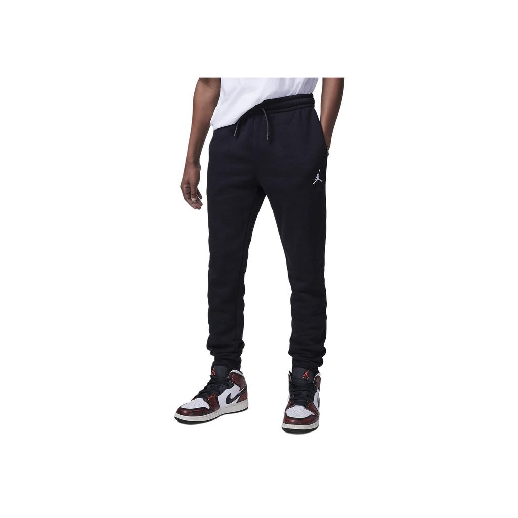 Jordan MJ Brooklyn Fleece Essentials Solid Color Comfortable Versatile Casual Pants Kids Bottoms Black HQ7089-010