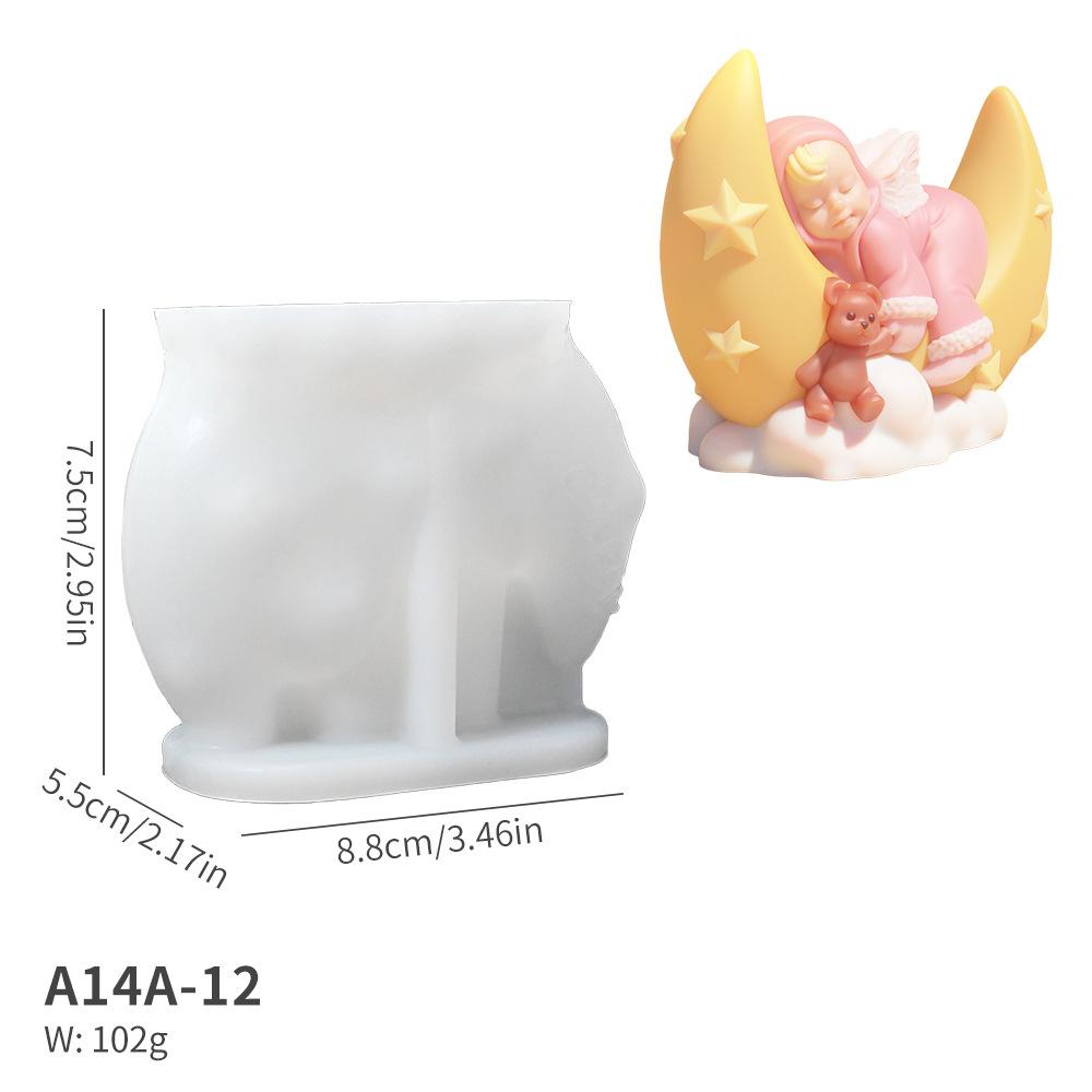 

Angel Silicone Mold Moonship Candle Mould DIY Handmade Production Cake Decoration Plaster Resin Glue Candle Desktop Ornament