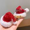 Cute Red Christmas Hat Hair Band Plush Hair Clip Super Cute Bow Hair Card New Korean Christmas Headdress