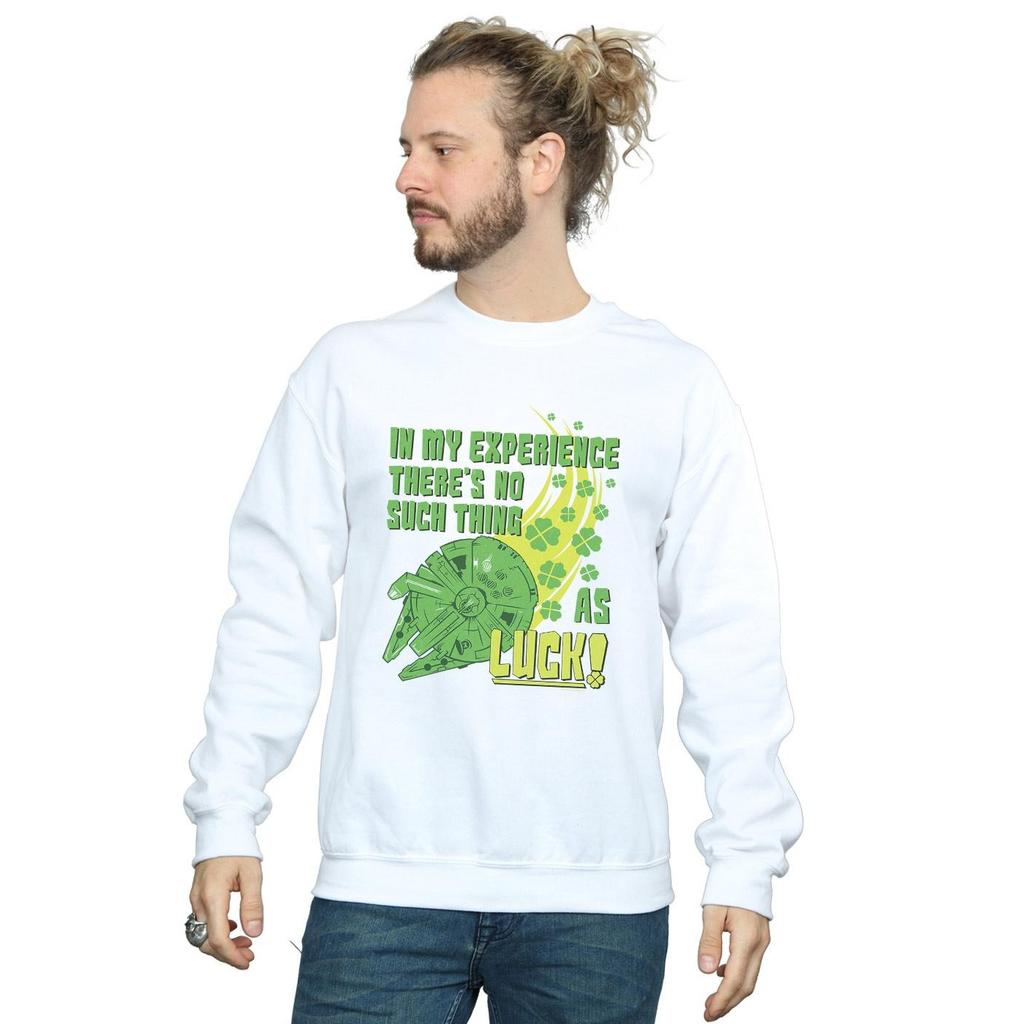 Star Wars Mens Millennium Falcon Shamrock Luck Sweatshirt