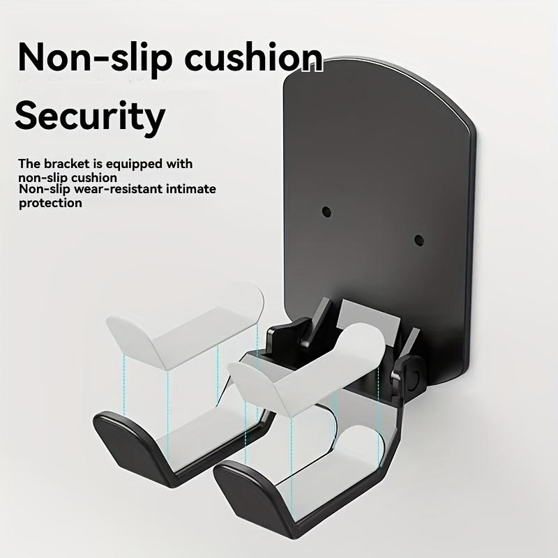 1pc Foldable Desktop Clutter Buster Switch Handle Adhesive Hanging Stand - Space-Saving Wall-Mounted Organizer with Sticky Pad