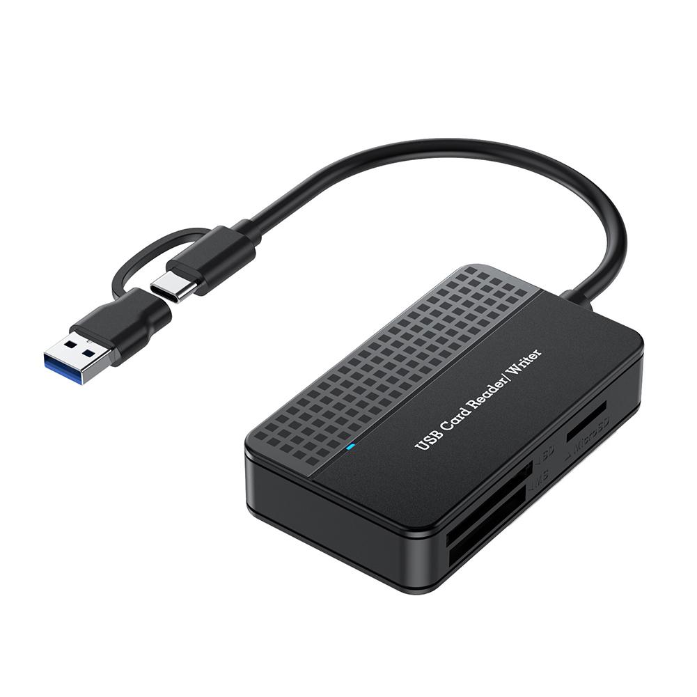 USB 3.0 Type C 4 in 1 Card Reader Memory Smart Card Reader SD TF CF MS Compact Flash Card Adapter 15cm Cable for Laptop
