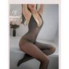 Sex Underwear Sexy Low-cut Neck Stockings Onesie Set Open Crotch Passion Seduction Perverted Hand-torn Socks Women