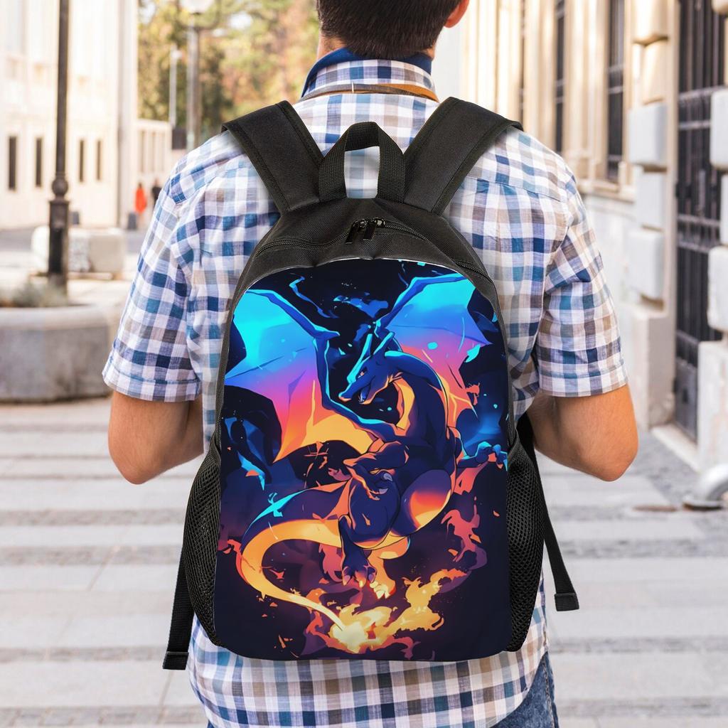 Fashion Backpacks Pokemon Backpack Daypack Charizard Mochila Outdoor Sturdy Shoulder Rucksack