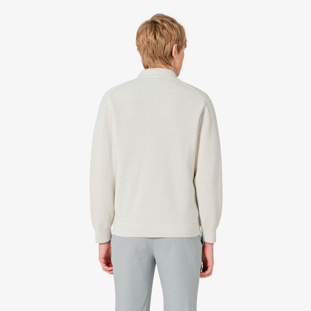 [lacoste] Men's Ribbed Collar Zip-up Cardigan AH403E-56GS7G