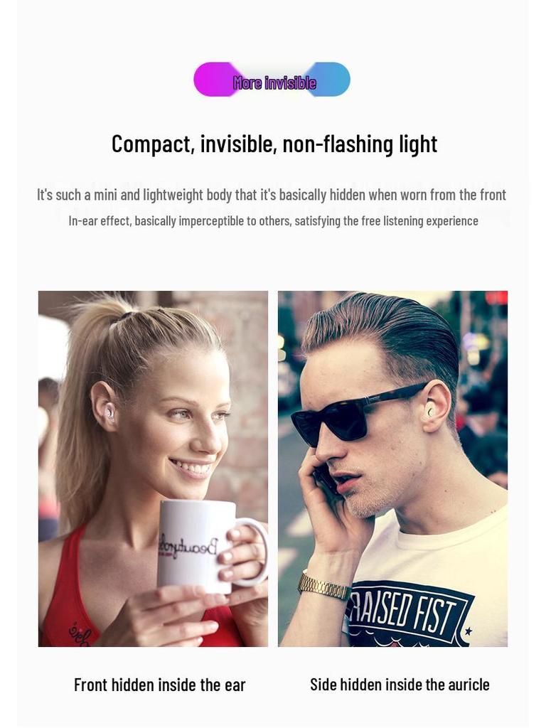 YX06 Wireless Bluetooth Earbuds with Charging Case - Mini In-Ear Sport Stereo