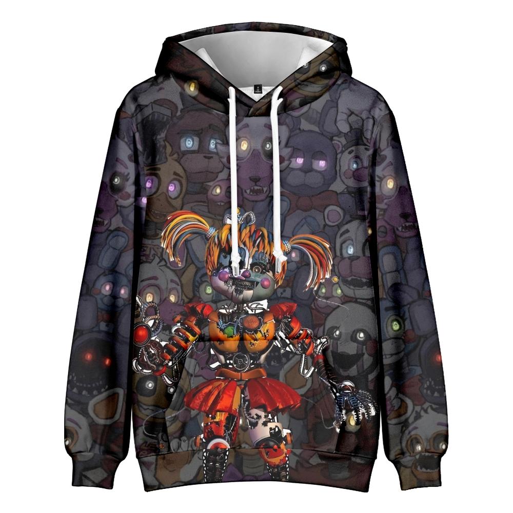 Pánské Dámské mikiny s kapucí Streetwear Casual Five Nights At Freddy's Cartoon Print Hoodie