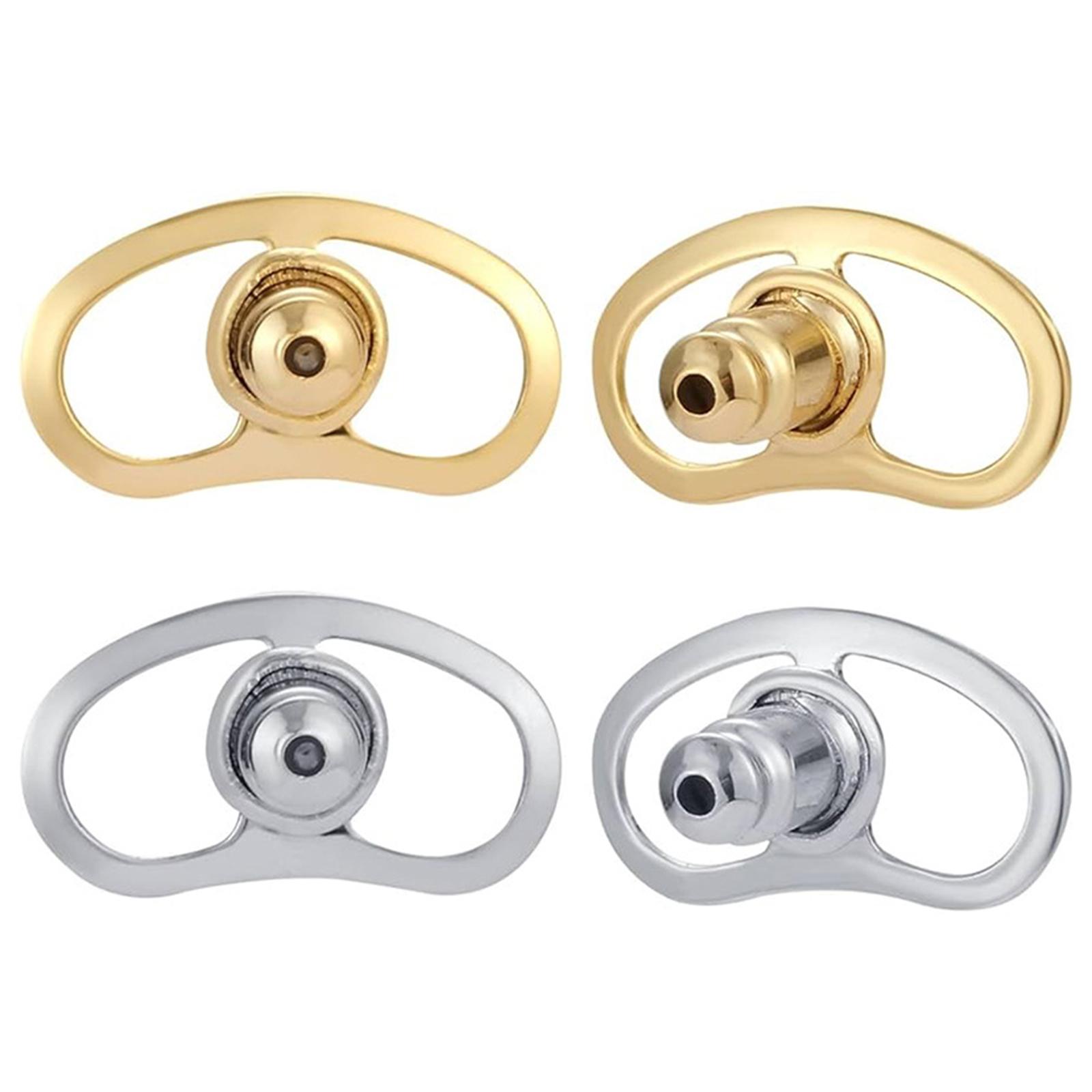 10 Fermoirs Boucles D'Oreilles Releveur Nez De Cochon - Or Et Argent Pour Boucles Lourdes