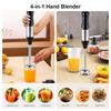 4-in-1 Handheld Electric Food Mixer Small Hand Blender Cordless Small Food Chopper Rechargeable for Lattes Cappuccino Matcha Egg
