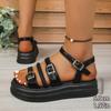 Women's Plus Size 41-42 Platform Sandals, New Summer Fairy Style Roman Shoes, Beach Sandals for Dresses