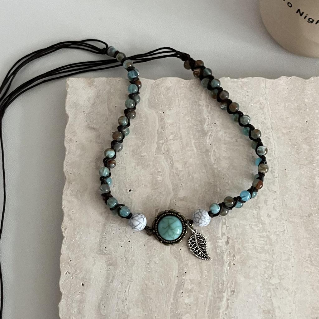 Bohemian Retro Wooden Bead Hand-Woven Belt & Hair Accessory Combo