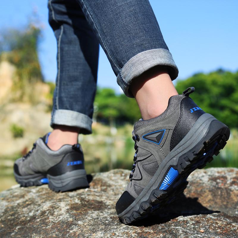 Casual Sneakers Men Anti-slip Wear-resistant Breathable Casual Outdoor Hiking Shoes Comfortable Air Mesh Flat Low-top Shoes Men