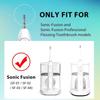 Replacement Brush Head for Waterpik Sonic-fusion 2.0 Toothbrush, Compact, White, Pack of 3, Soft Bristles