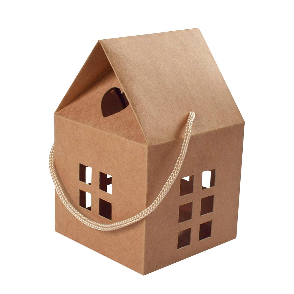 Große Hausförmige Geschenkboxen mit Griff 1 7 7 Zoll Große Feiertagsbox, Geschenk für Immobilienmakler Hausförmige Tasche Weihnachtsdekorationen Karton